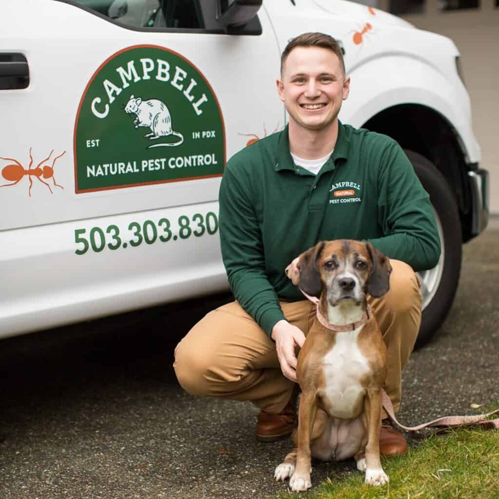 Austin Cambpell and his dog